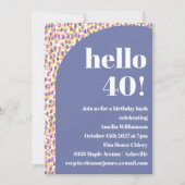 Schattigee Kleurrijke Waterverf Stippen 40ste Verj Kaart (Voorkant)