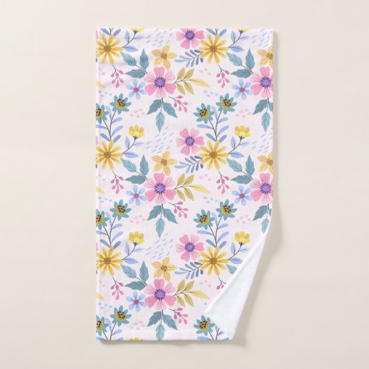 Schattigee kleurrijke wilde bloemen handdoek (Handdoek)