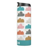 Schattigee kleurrijke wolken gepersonaliseerde naa thermosbeker (Geroteerd rechts)