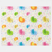 Schattigee kleurrijke zangvogels & Muzieknoten Pat Fleece Deken (Voorkant (Horizontaal))