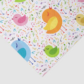 Schattigee kleurrijke zangvogels & Muzieknoten Pat Tissuepapier (Detail)