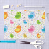 Schattigee kleurrijke zangvogels & Muzieknoten Pat Tissuepapier (Craft)