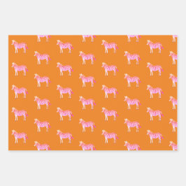 Schattigee kleurrijke zebra's Animal Print vet Lim Inpakpapier Vel