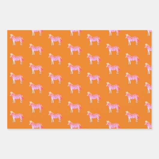Schattigee kleurrijke zebra's Animal Print vet Lim Inpakpapier Vel (Voorkant)