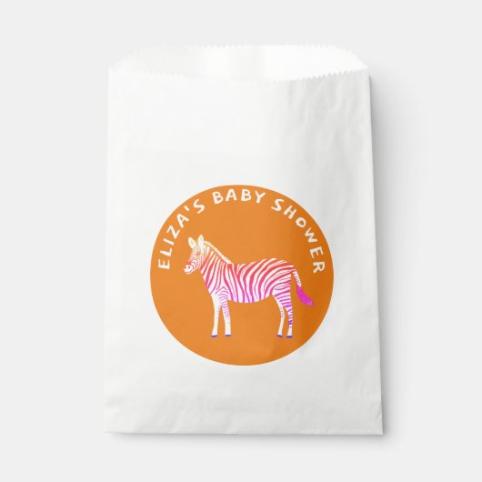 Schattigee Kleurrijke Zebra's Custom Baby shower Bedankzakje (Voorkant)