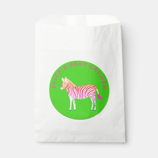 Schattigee Kleurrijke Zebra's Custom Baby shower Bedankzakje (Voorkant)