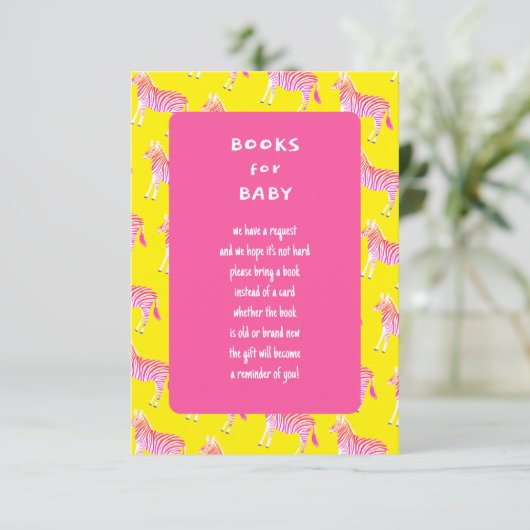 Schattigee Kleurrijke Zebra's Custom Baby shower Informatiekaartje (Staand voorkant)