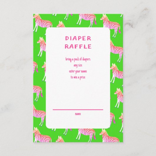 Schattigee Kleurrijke Zebra's Custom Baby shower Informatiekaartje (Voorkant)