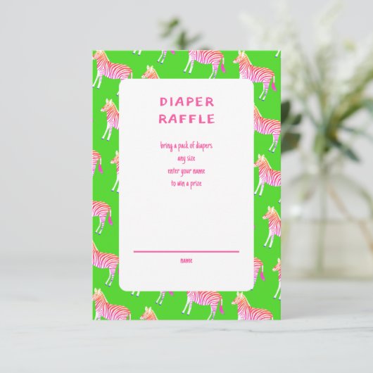 Schattigee Kleurrijke Zebra's Custom Baby shower Informatiekaartje (Staand voorkant)