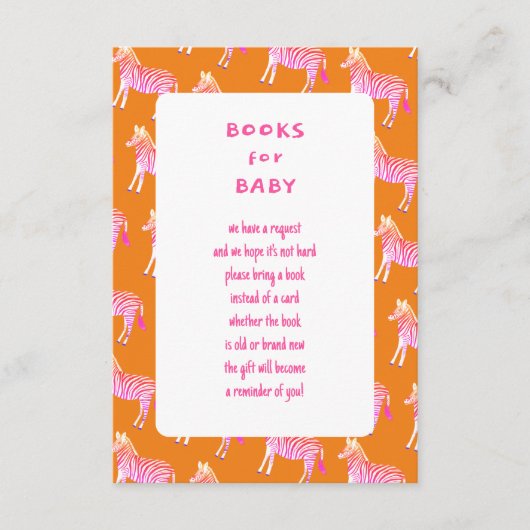 Schattigee Kleurrijke Zebra's Custom Baby shower Informatiekaartje (Voorkant)
