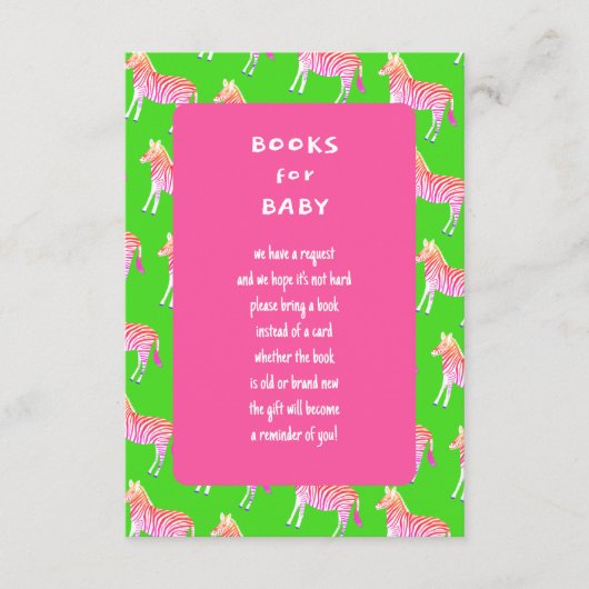 Schattigee Kleurrijke Zebra's Custom Baby shower Informatiekaartje (Voorkant)