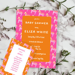 Schattigee Kleurrijke Zebra's Custom Baby shower Kaart