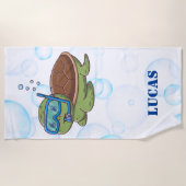 Schattigee kleurrijke Zee Turtle Boys Strandlaken (Voorkant)