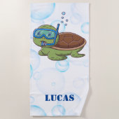 Schattigee kleurrijke Zee Turtle Boys Strandlaken (Voorkant)
