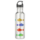 Schattigee kleurrijke zeeen vis waterfles  (Voorkant)