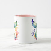 Schattigee kleurrijke zeemeermin oceaan meisjesnaa mok (Midden)