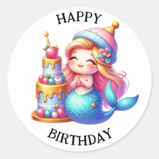 Schattigee Kleurrijke Zeemeermin Stickers (Voorkant)