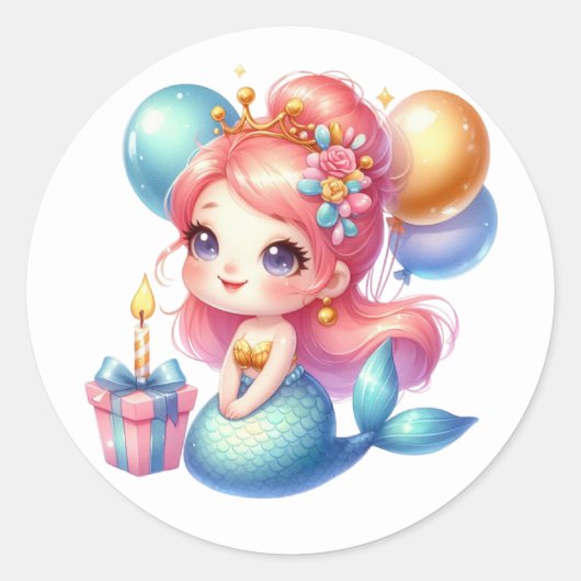 Schattigee Kleurrijke Zeemeermin Stickers (Voorkant)