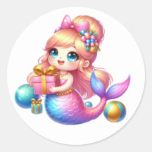 Schattigee Kleurrijke Zeemeermin Stickers