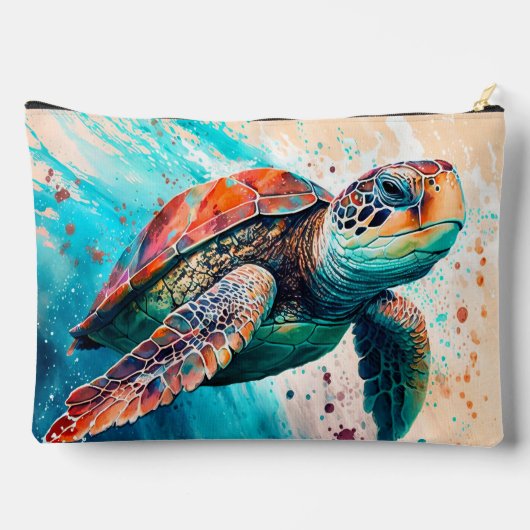 Schattigee Kleurrijke Zwemmen Zee Schildpad Etui (Achterkant)