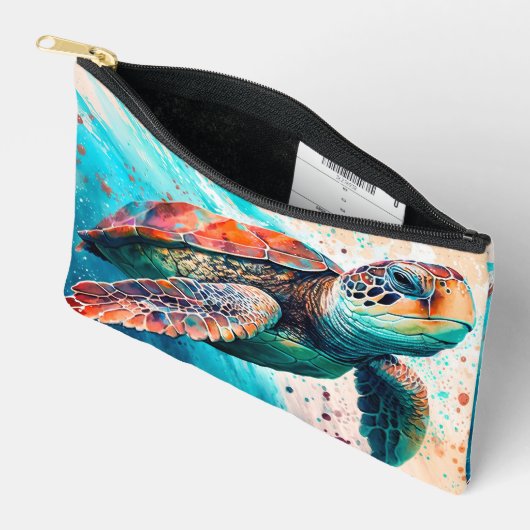 Schattigee Kleurrijke Zwemmen Zee Schildpad Etui (Open)