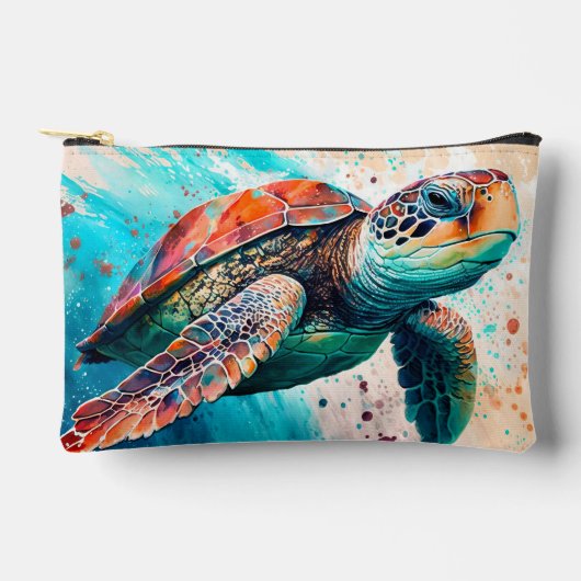 Schattigee Kleurrijke Zwemmen Zee Schildpad Etui (Voorkant)