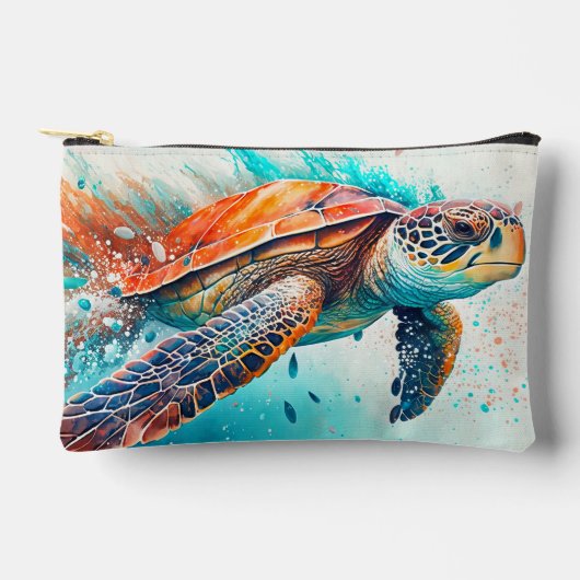 Schattigee Kleurrijke Zwemmen Zee Schildpad Etui (Voorkant)