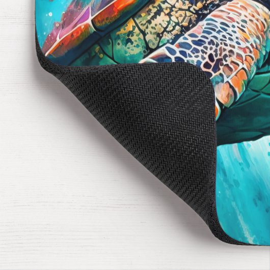 Schattigee Kleurrijke Zwemmen Zee Schildpad Muismat (Hoek)