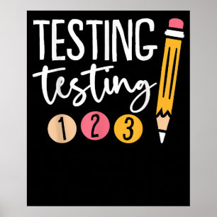 Schattigee kleuterleidster zwarte testdag poster