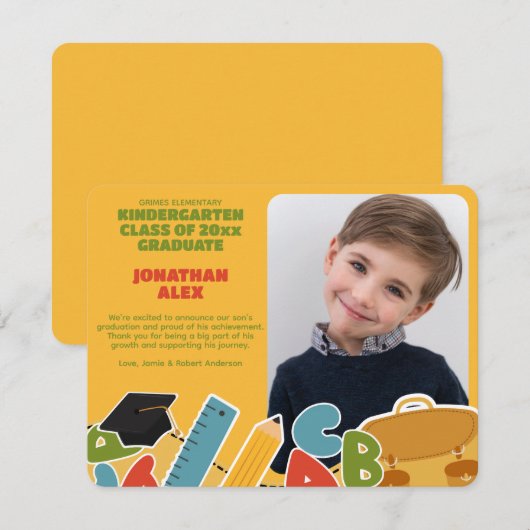 Schattigee kleuterschool Afstuderen Aankondiging (Voorkant / Achterkant)