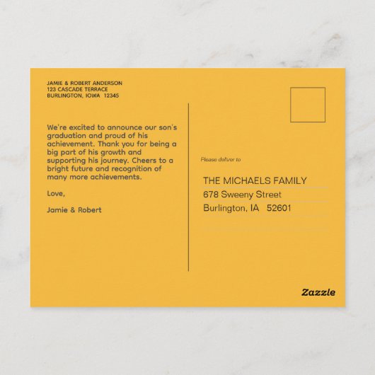 Schattigee kleuterschool Afstuderen Aankondiging Briefkaart (Achterkant)