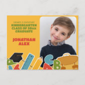 Schattigee kleuterschool Afstuderen Aankondiging Briefkaart (Voorkant)