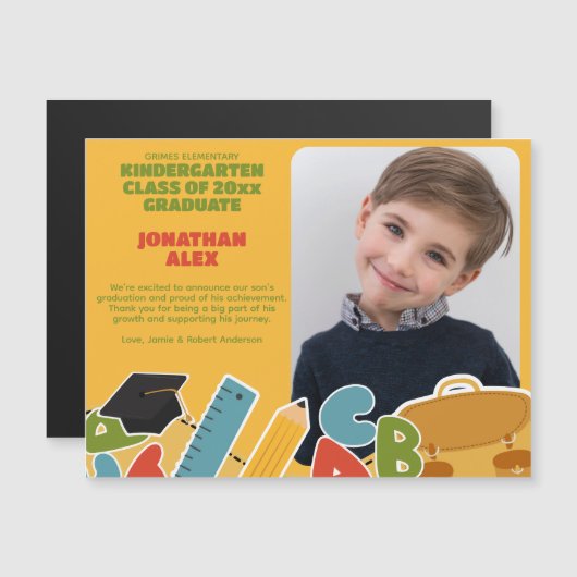 Schattigee kleuterschool Afstuderen magnetische aa (Voorkant / Achterkant)