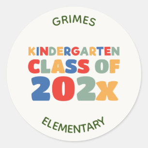 Schattigee Kleuterschool Graduation Party Favor Ronde Sticker