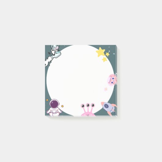 Schattigee kleverige notities met een ruimtethema  post-it® notes (Voorkant)