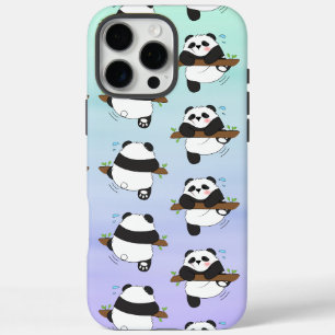 Schattigee klimpanda dubbele zijkant vooraan iPhone 16 pro max hoesje