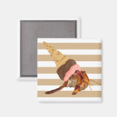 Schattigee Kluizenkrab met ijskegelvormige schelp Magneet (Voorkant / Achterkant)