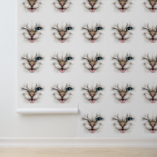 Schattigee knipogen behang