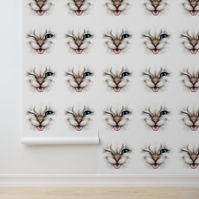 Schattigee knipogen behang (Applicatie)