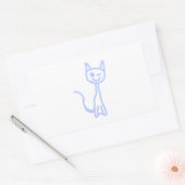 Schattigee knipogen. Blauw. Rechthoekige Sticker (Envelop)