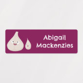 Schattigee knoflook cartoon Groente gepersonalisee Labels (Design 2)