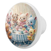 Schattigee Knuffel Dierenthee Party Waterverf Keramische Knop (Rechts)