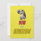 Schattigee Knuffel Eenhoorn Thema Verjaardagsuitno Kaart (Achterkant)