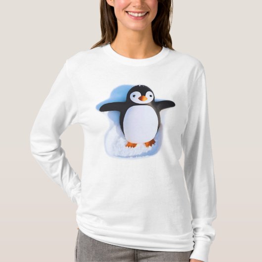 Schattigee knuffelbare pinguïn t-shirt (Voorkant)