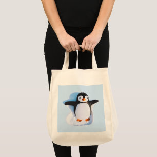 Schattigee knuffelbare pinguïn tote bag