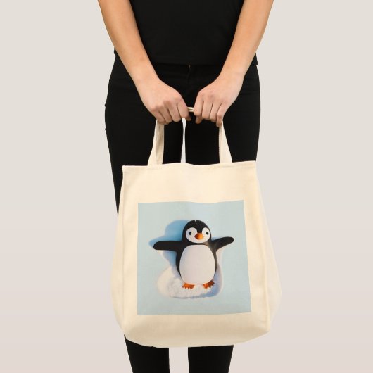 Schattigee knuffelbare pinguïn tote bag (Voorkant (product))