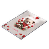 Schattigee knuffelbeer Rozen en harten Notitieboek (Linkerzijde)