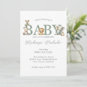 Schattigee knuffeldieren Genderneutraal Baby showe Kaart (Staand voorkant)