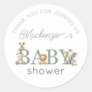 Schattigee knuffeldieren Genderneutraal Baby showe Ronde Sticker