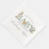 Schattigee knuffeldieren Genderneutraal Baby showe Servet (Hoek)